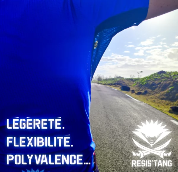 Maillot de trail running léger et respirant avec les couleurs de l'île de La Réunion